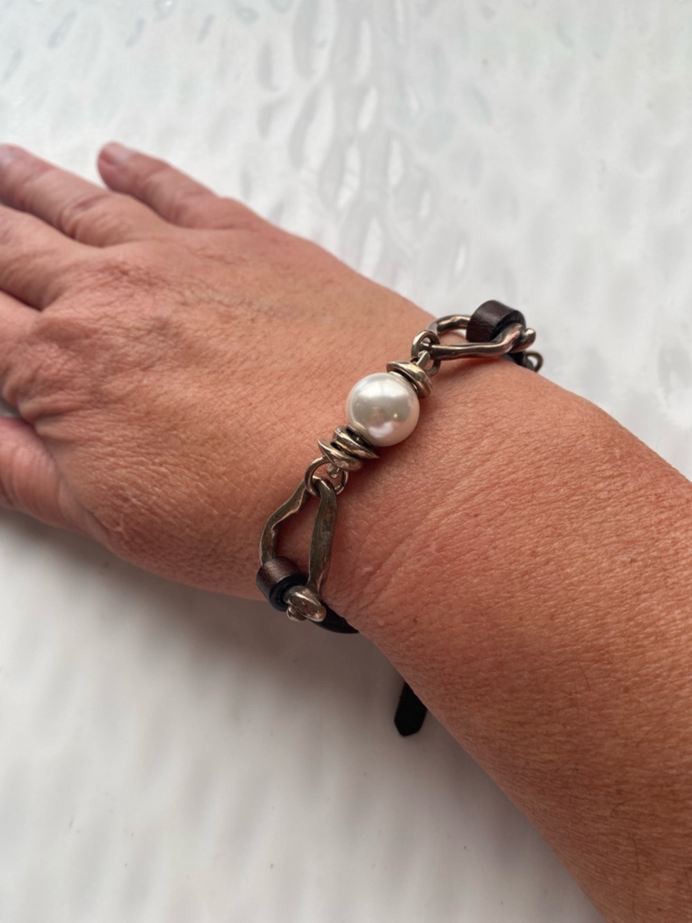 UNO de 50 Pearl and Bit Dark Brown Leather adjustable - Picture 7 of 7